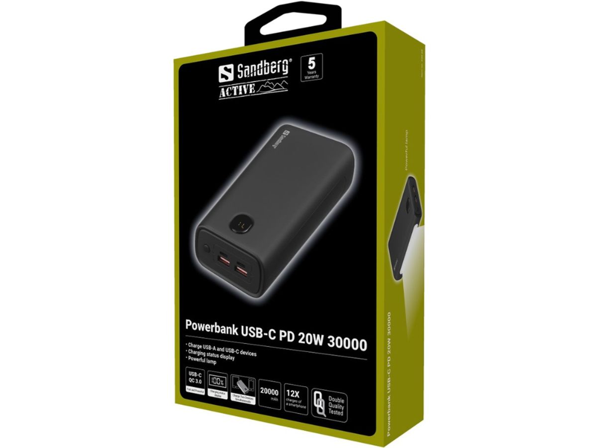 Powerbank Sandberg Usb-c PD 20W 30000