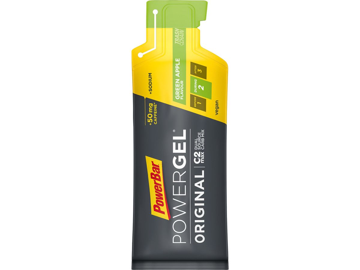 Powerbar Powergel - grøn æble med koffein 41 gram