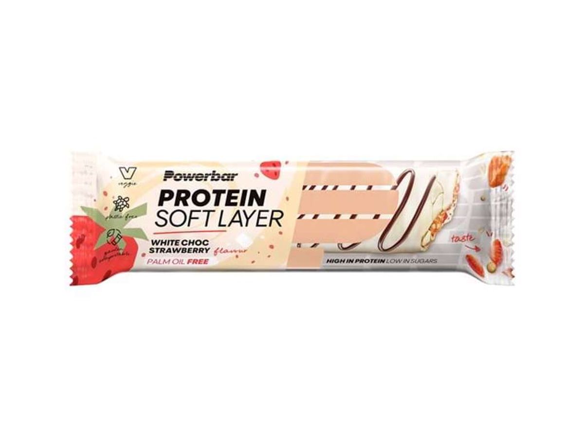 Powerbar Soft Layer - Proteinbar - White chocolate strawberry - 40 gram.