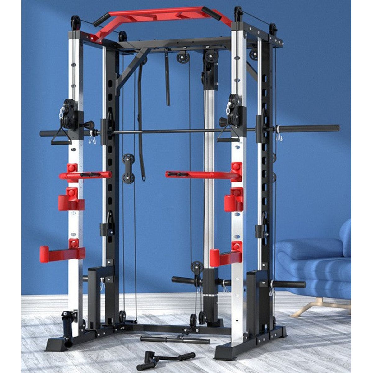 Powerrack - Squat og Bænkpres rack med kabeltræk udvidet version