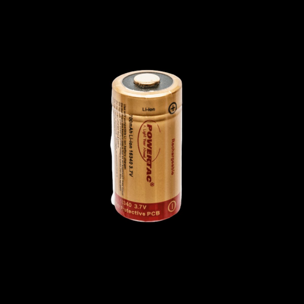 Powertac RCR123A Batteri, Genopladeligt