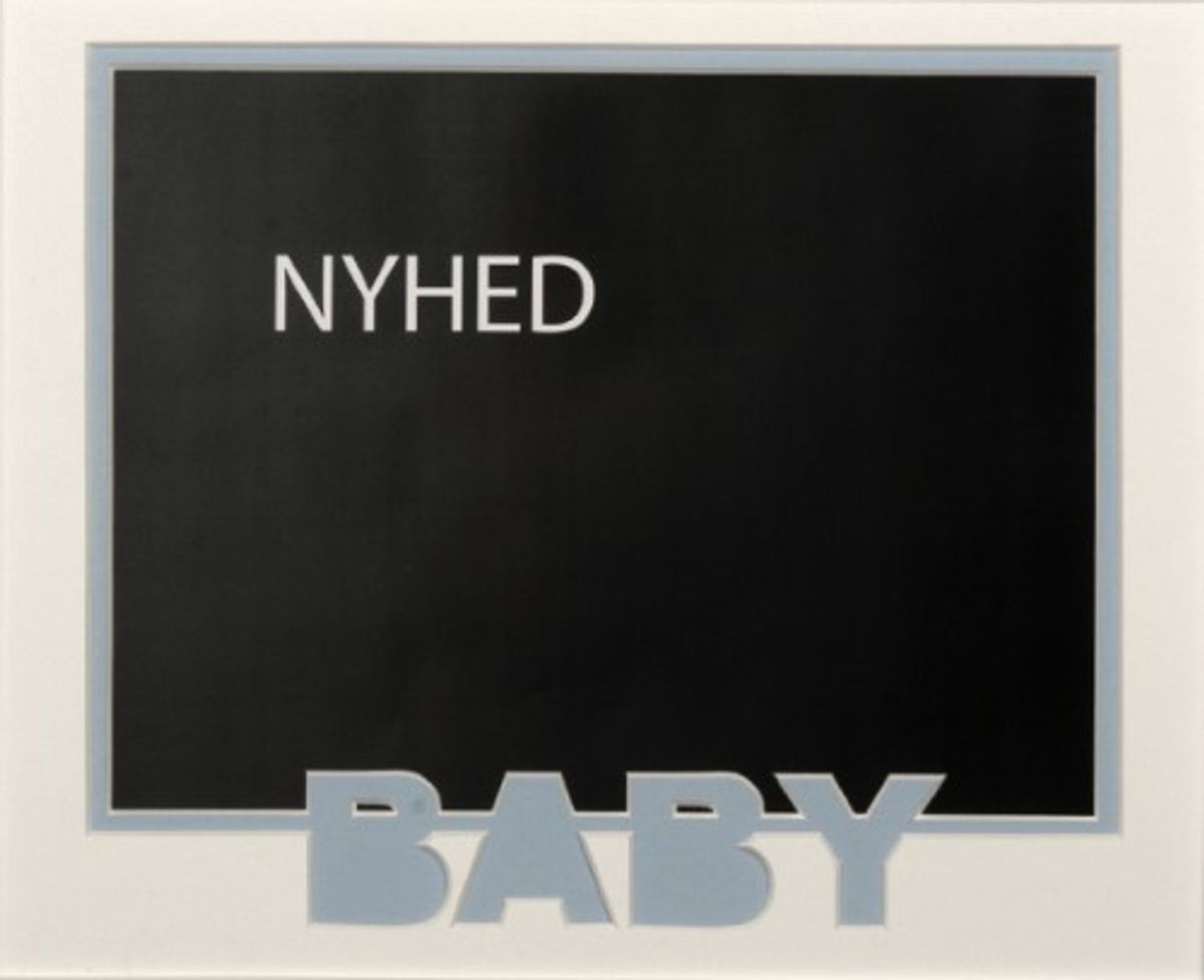 pp107 DOBBELT PASSEPARTOUT M/ lyseblåt "BABY"