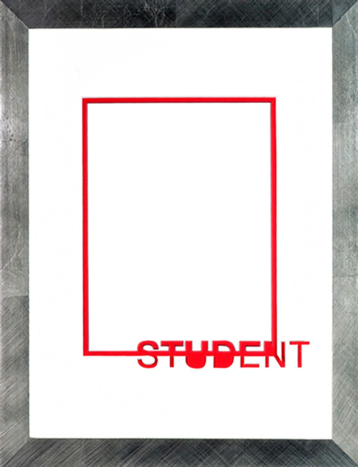 PP119 - Dobbelt passepartout m/ rødt "Student" 30x40