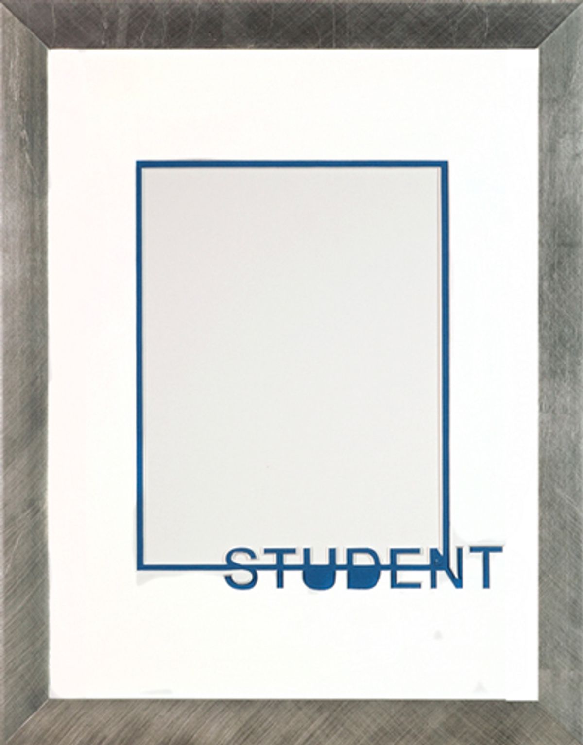 PP121 - Dobbelt passepartout m/ blåt "Student" 30x40