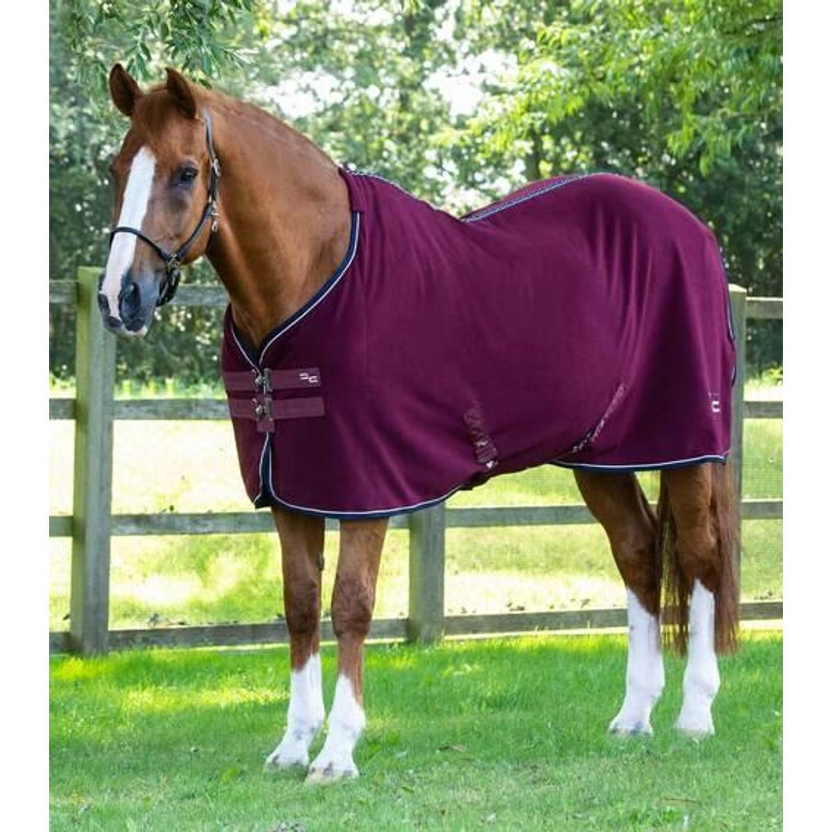 Premier Equine Asure Fleece dækken - Burgundy - 5,0" (115cm)