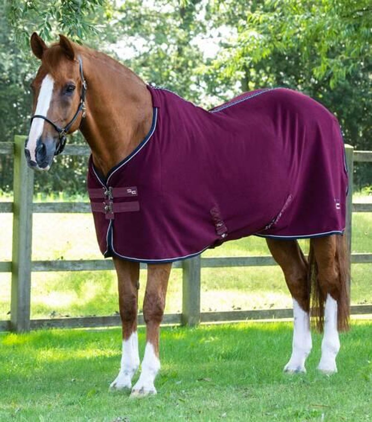 Premier Equine Asure Fleece dækken - Burgundy - 5,9" (130cm)