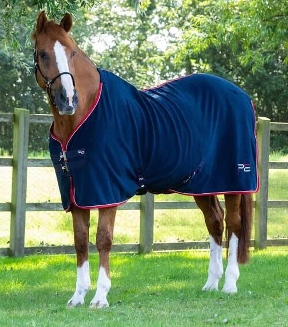 Premier Equine Asure Fleece dækken - Navy - 5,3" (120cm)