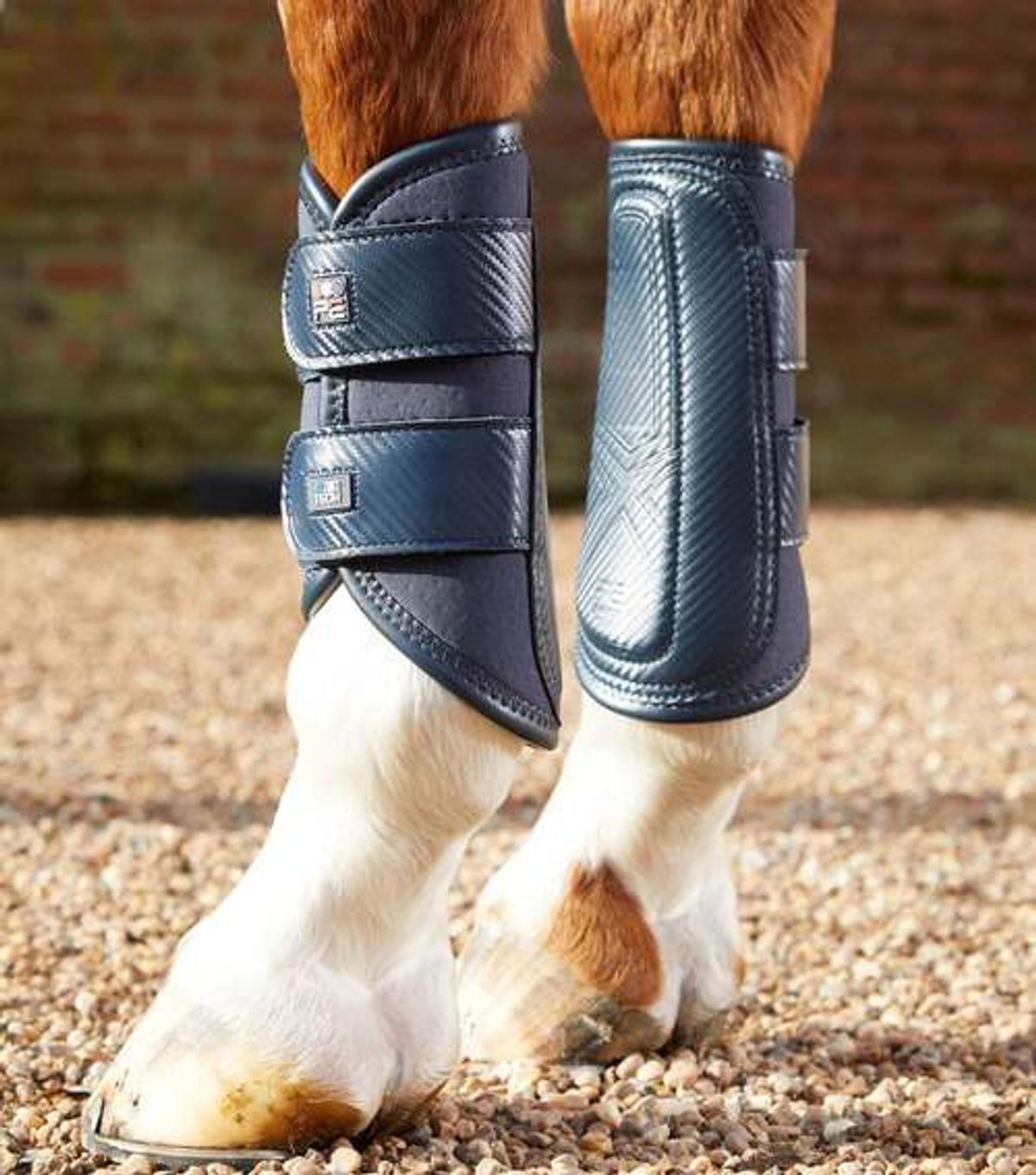 Premier Equine Carbon Air-Tech Double Locking Brushing Boots - M, Navy