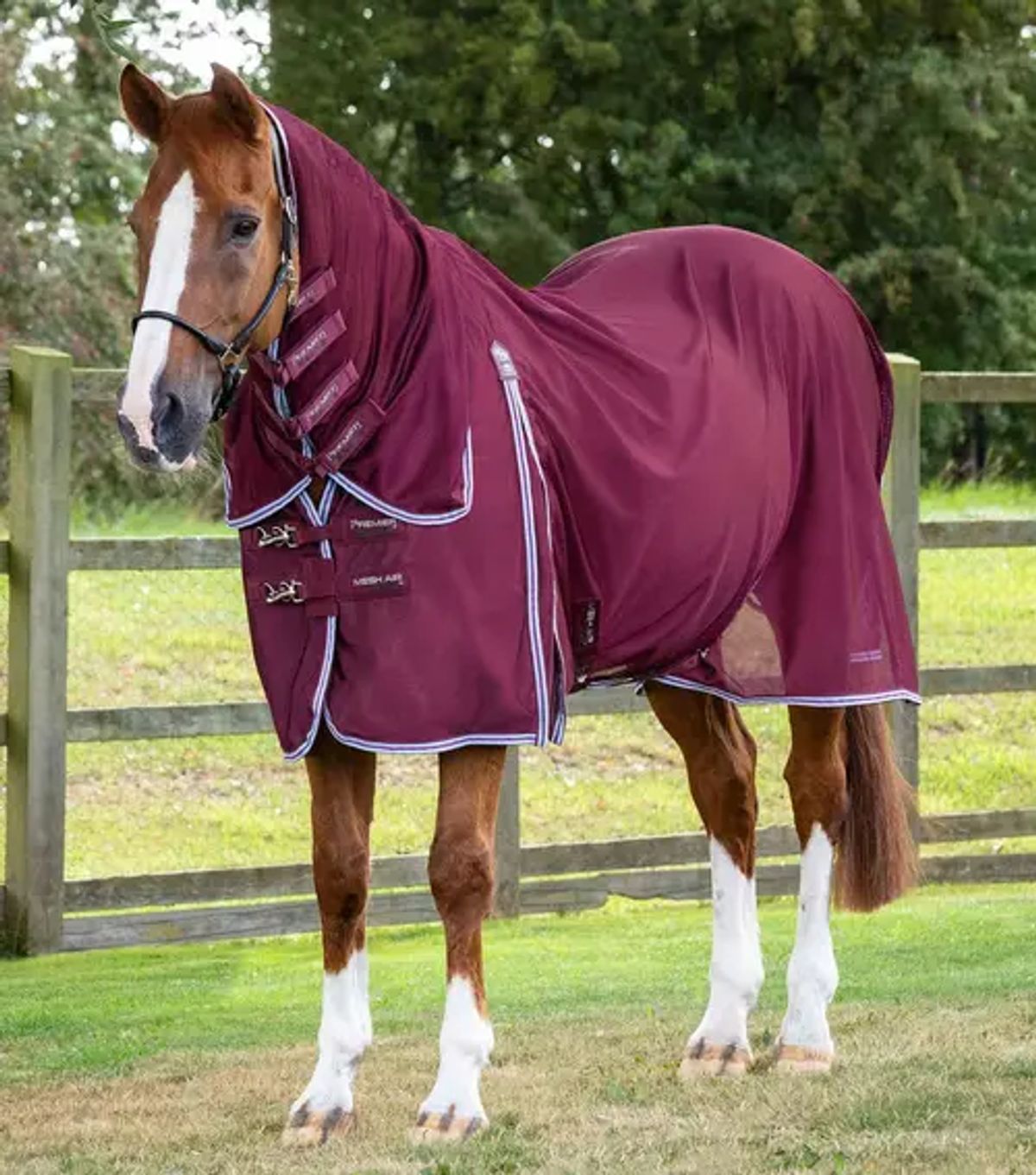 Premier Equine Combo Mesh Air insektdækken - Vinrød - 5,6" (125cm)