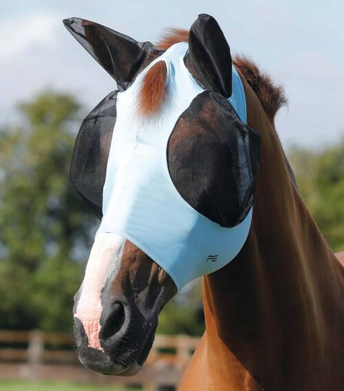 Premier Equine Comfort Lycra insektmaske - Babyblå - M