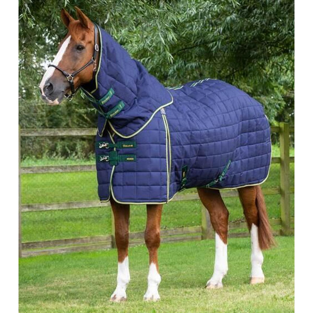 Premier Equine Lucanta 450g stalddækken med hals - Navy - 5,6 125cm