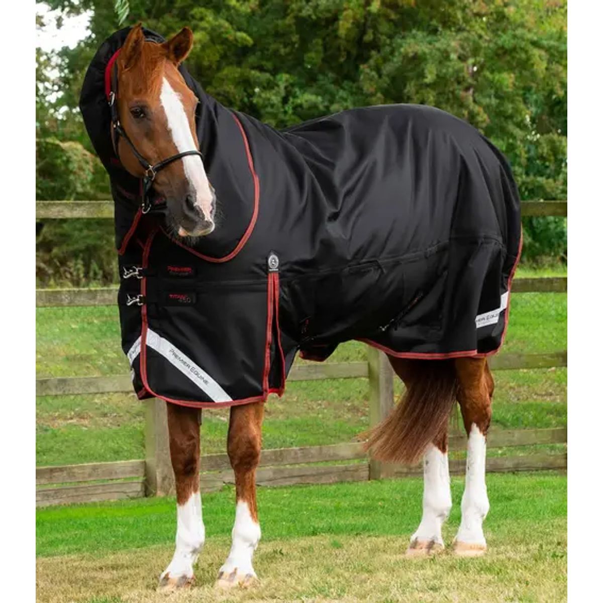 Premier Equine - Titan 450g vinterdækken med Snug-Fit hals - Sort - 7,0"- (165cm)