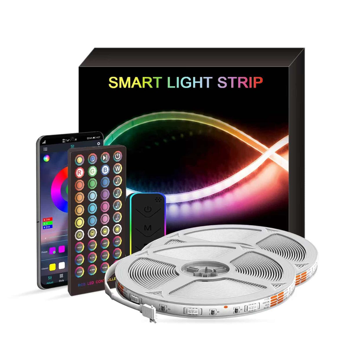 Premium 10 Meter RGB LED-Strip udendørs/indendørs med app styring og fjernbetjening - iHero