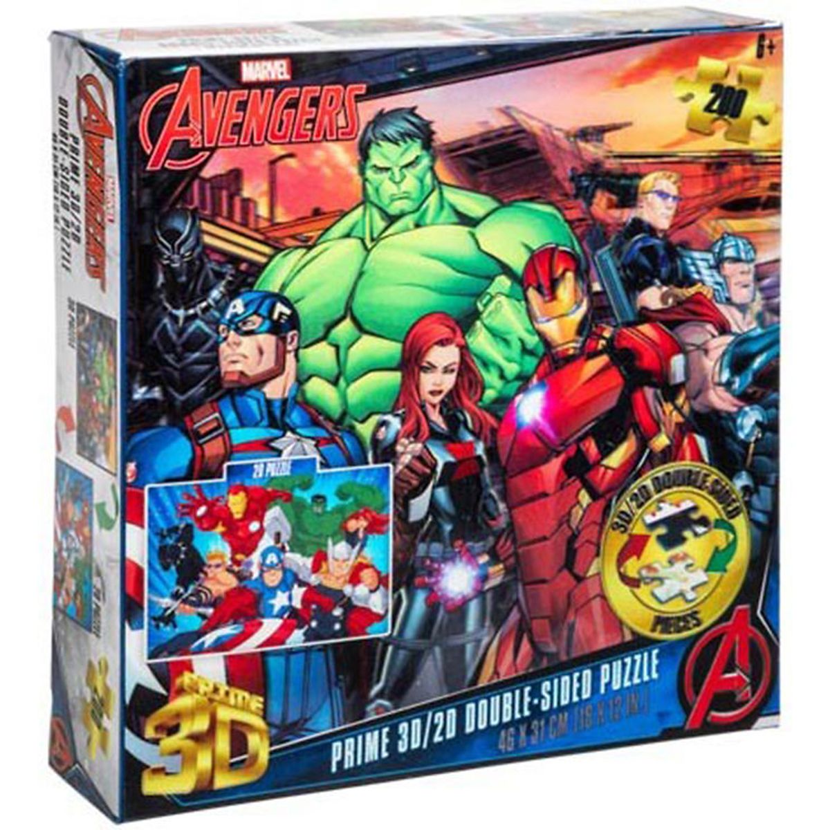 Prime 3D Puzzle Puslespil - 3D/3D - 200 Brikker - Avengers