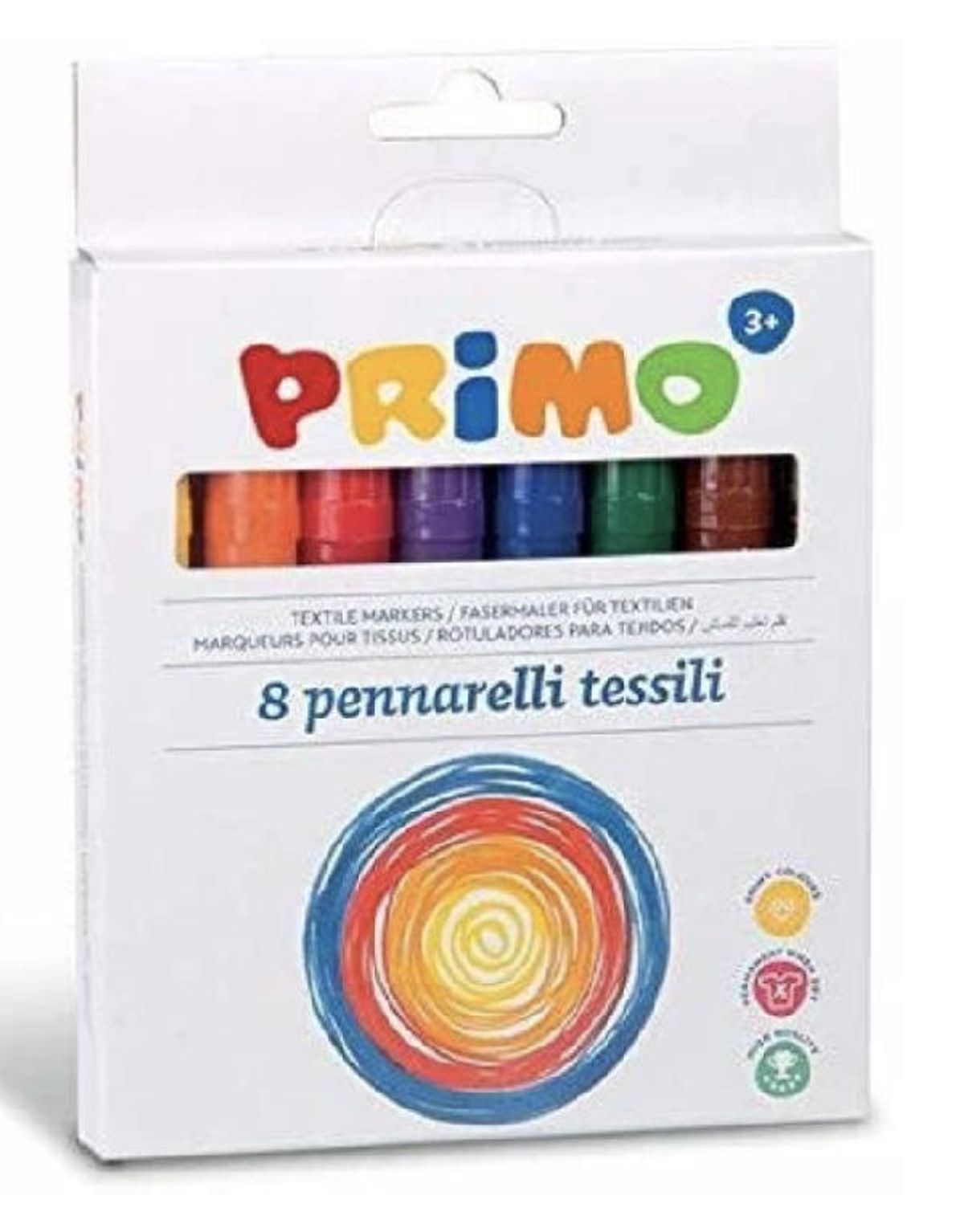 Primo textile fibre-tip pens 8 stk.