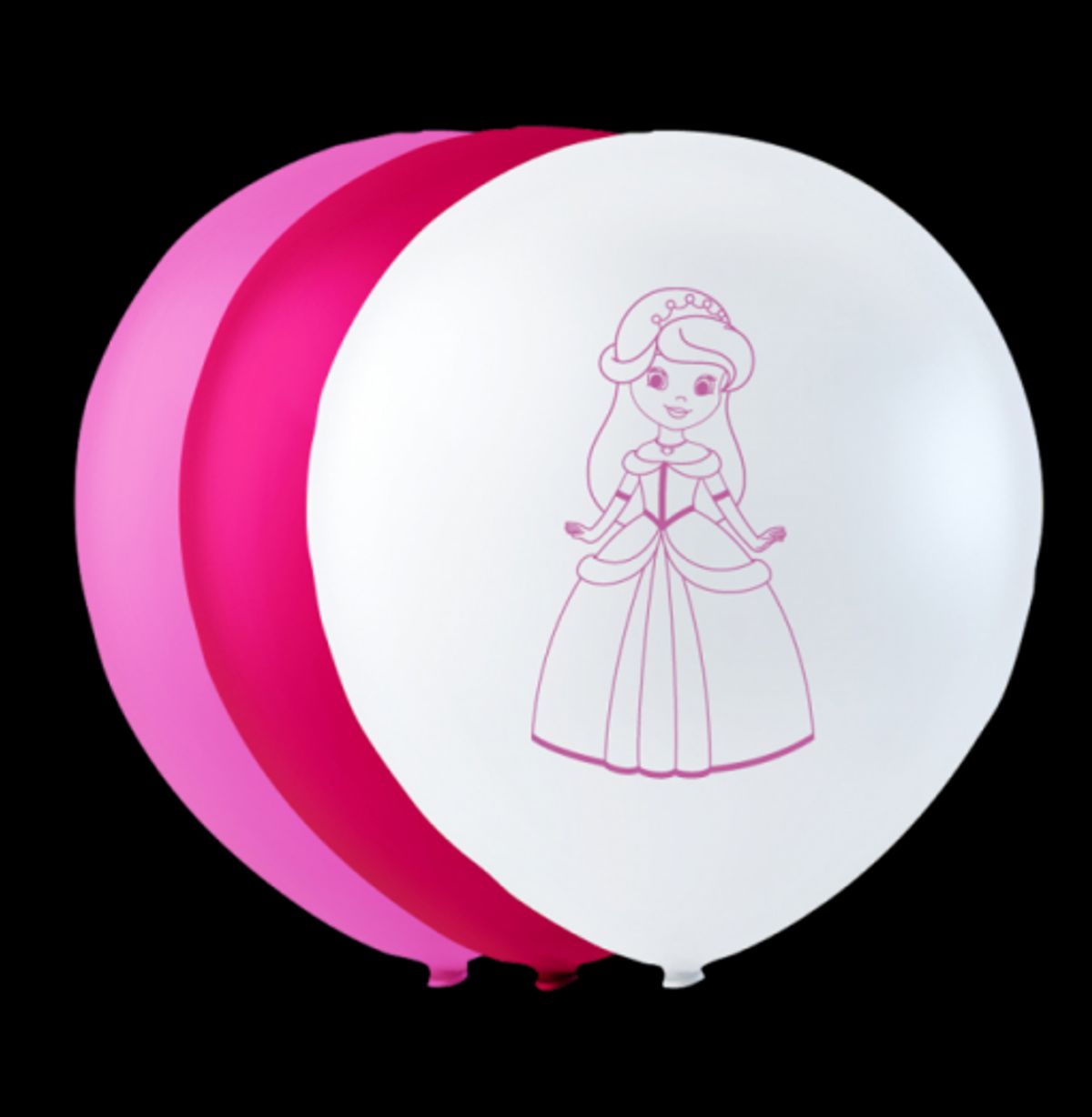 Prinsesse Balloner - 6 stk. - Latexballoner med print