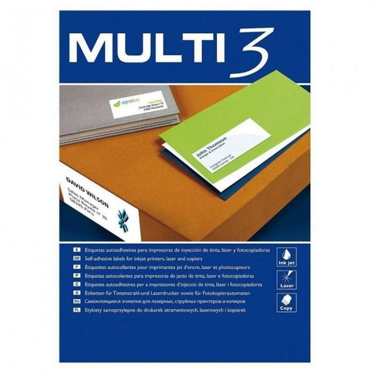 Printer labels MULTI 3 CD/DVD Ø 117 mm Hvid 100 Ark