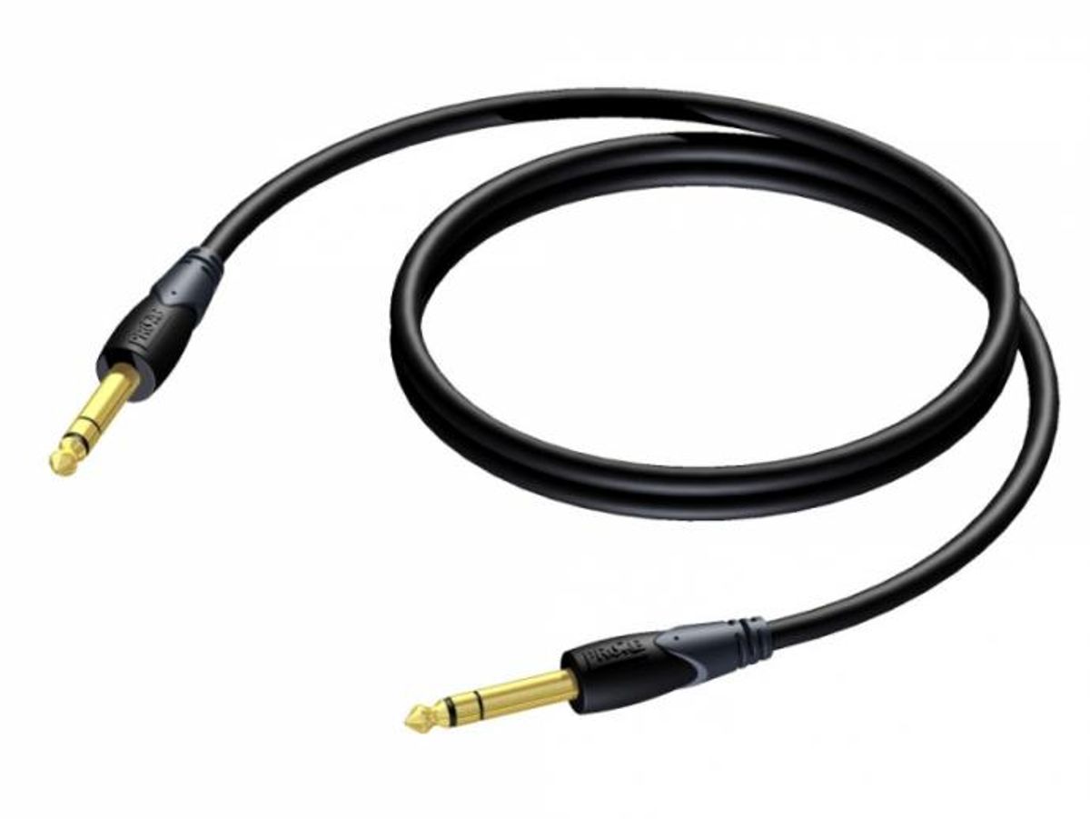 Procab CLA610 - Jack 6,3mm Stereo Han til Han kabel 1,5 meter