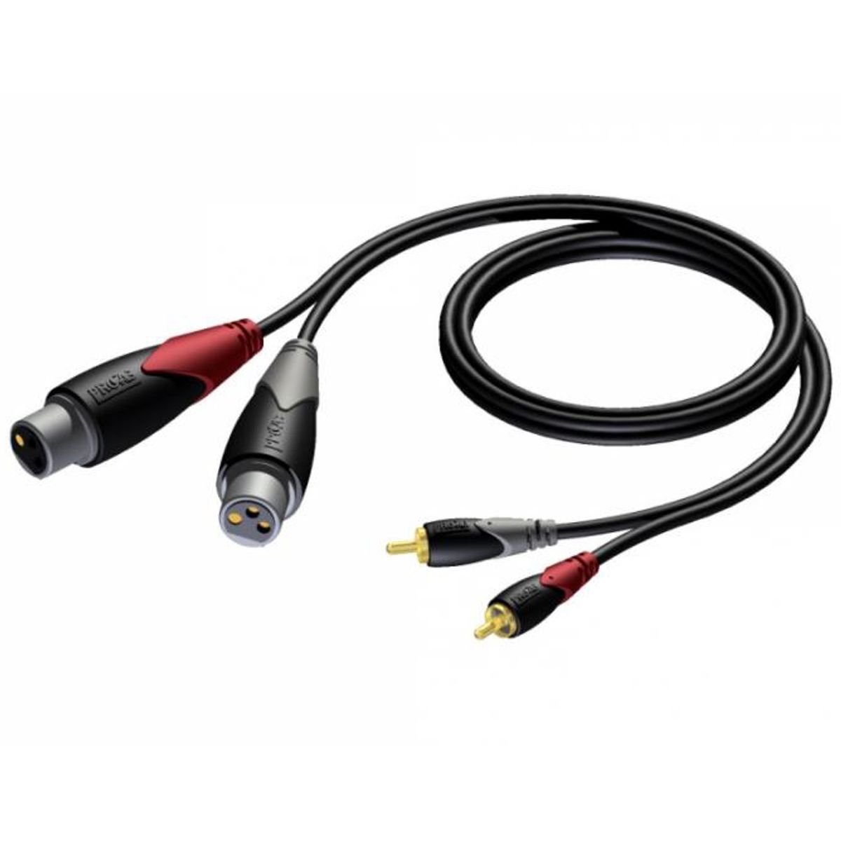 Procab CLA705 - 2xXLR 3Pol Hun til 2xPhono/RCA Han kabel 1,5 meter