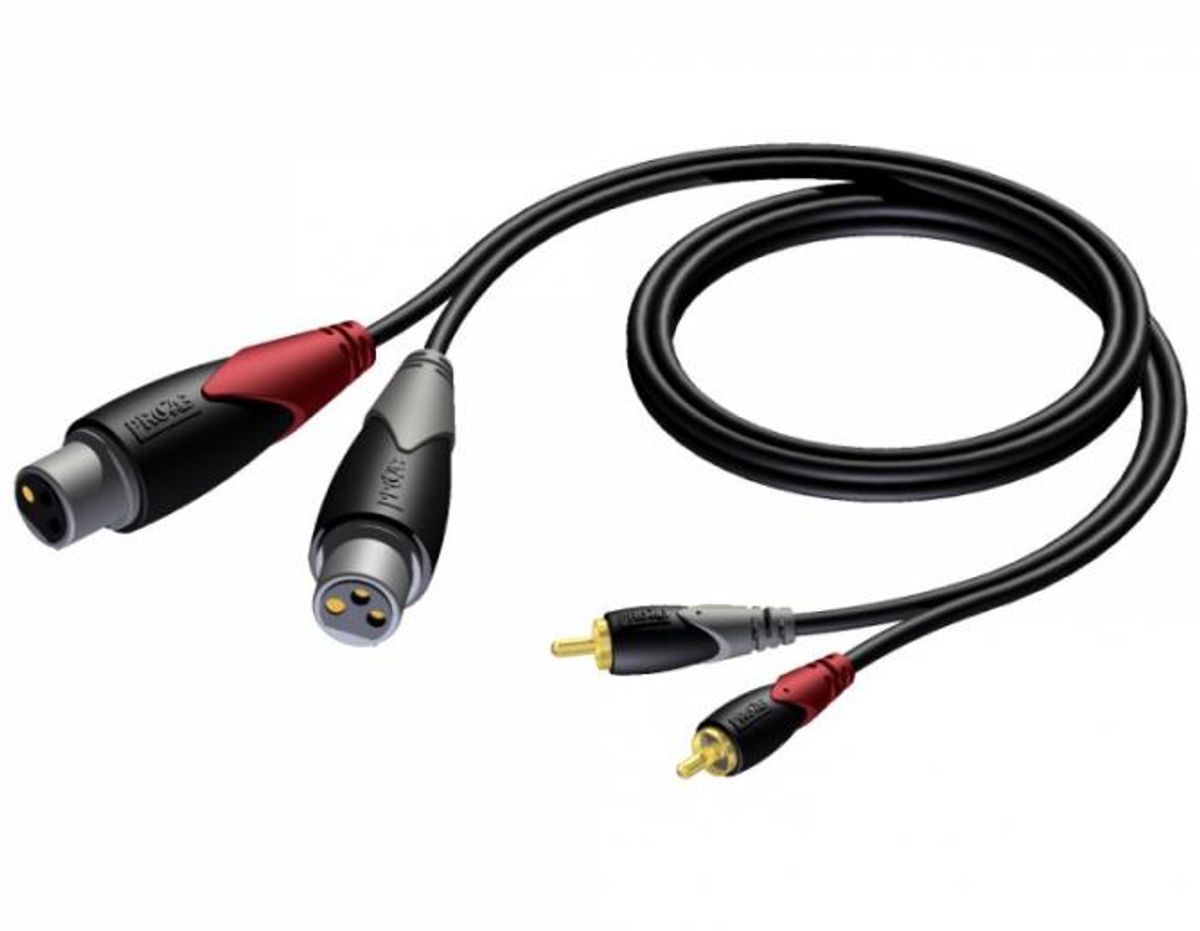 Procab CLA705 - 2xXLR 3Pol Hun til 2xPhono/RCA Han kabel 3 meter