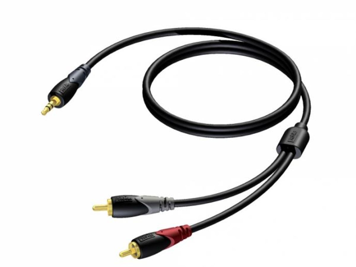 Procab CLA711 - Minijack 3,5mm Stereo Han til 2xPhono/RCA Han Kabel 10 meter