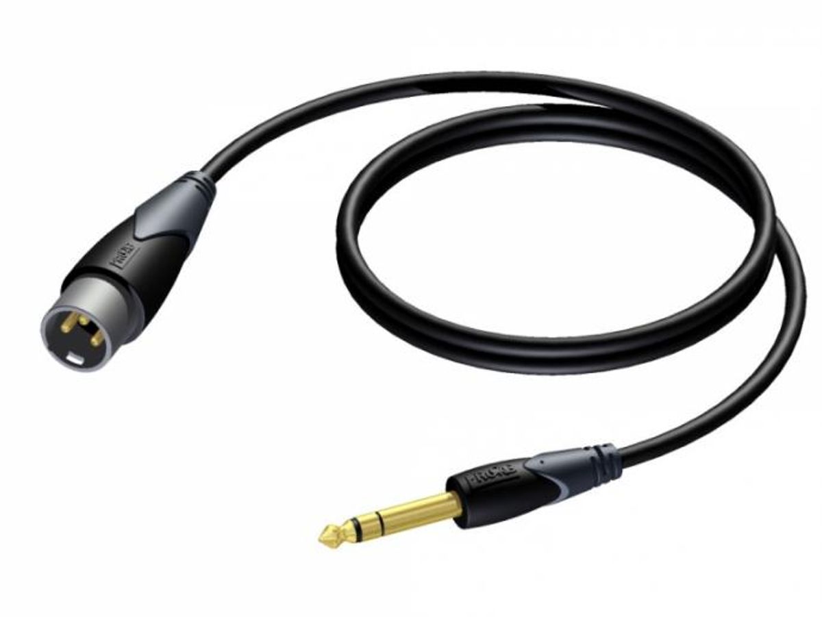 Procab CLA724 - Jack 6,3mm Han Stereo til XLR 3Pol Han kabel 1,5 meter