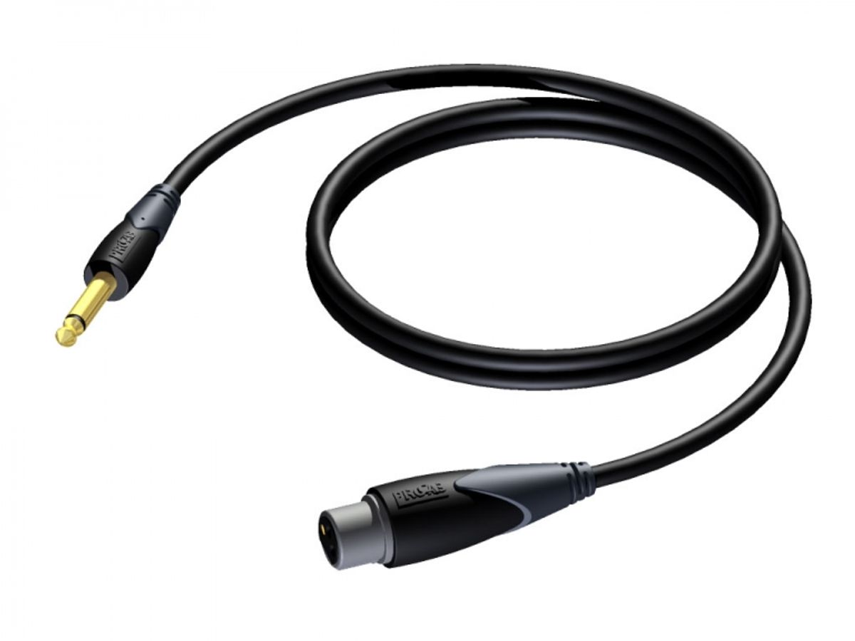 Procab CLA900 - Jack 6,3mm Han Mono til 3pol XLR Hun kabel 10 meter