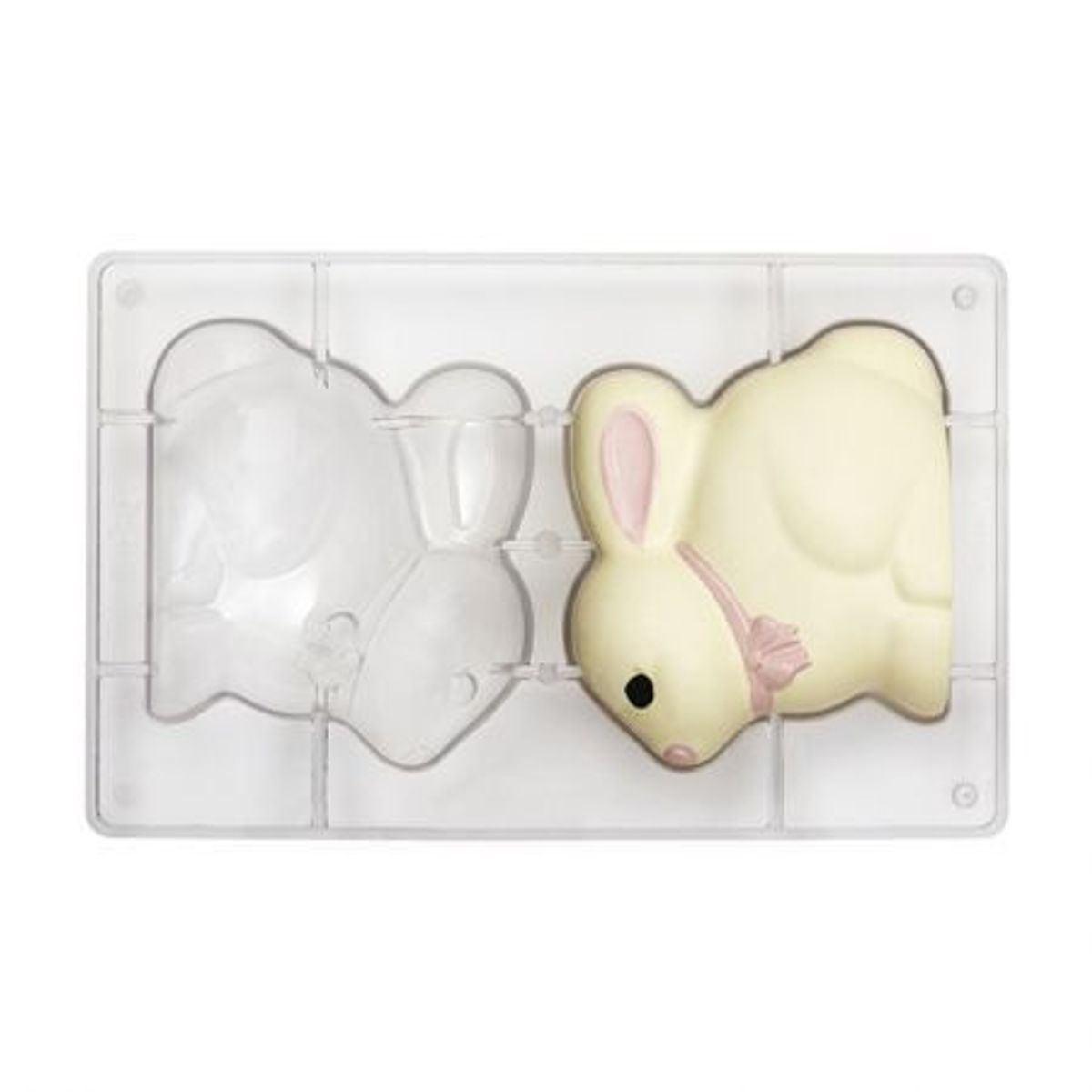 Professionel chokoladeform i polycarbonat - Bunny 9,4x8 cm