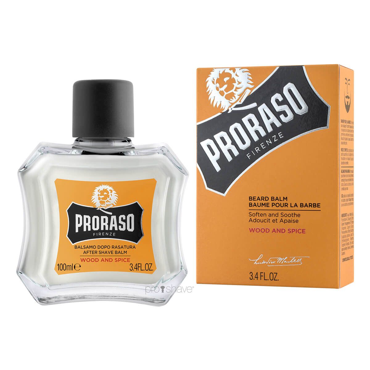 Proraso Aftershave Balm, Wood & Spice, 100 ml.