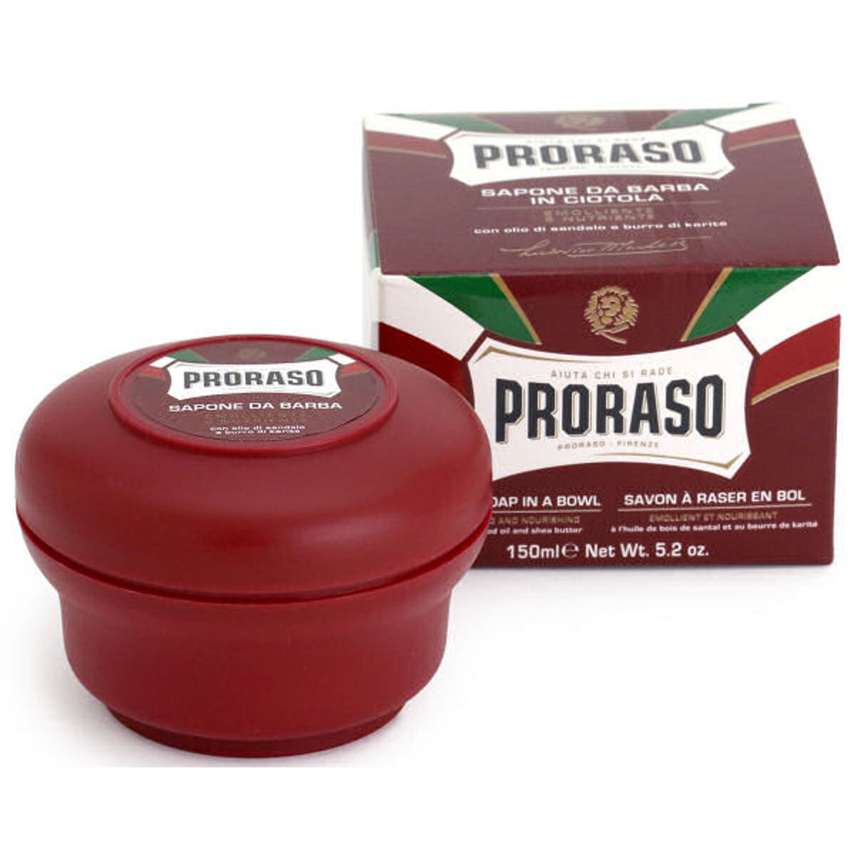 Proraso firenze shaving soap in a bowl coarse beards with sandalwood oil and shea butter 150ml