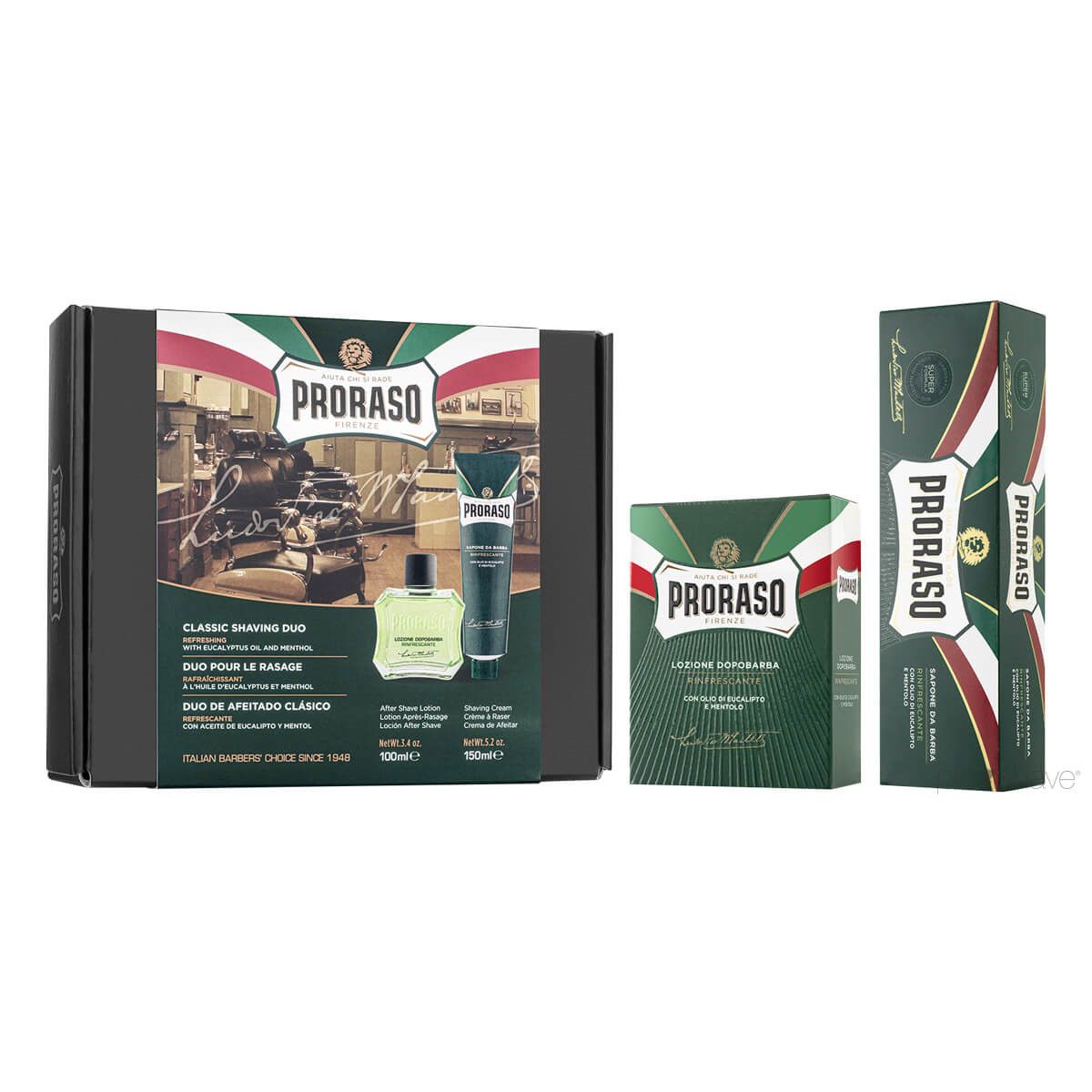 Proraso Gaveæske, Duo Pack, Barbercreme & Aftershave Splash, Refresh