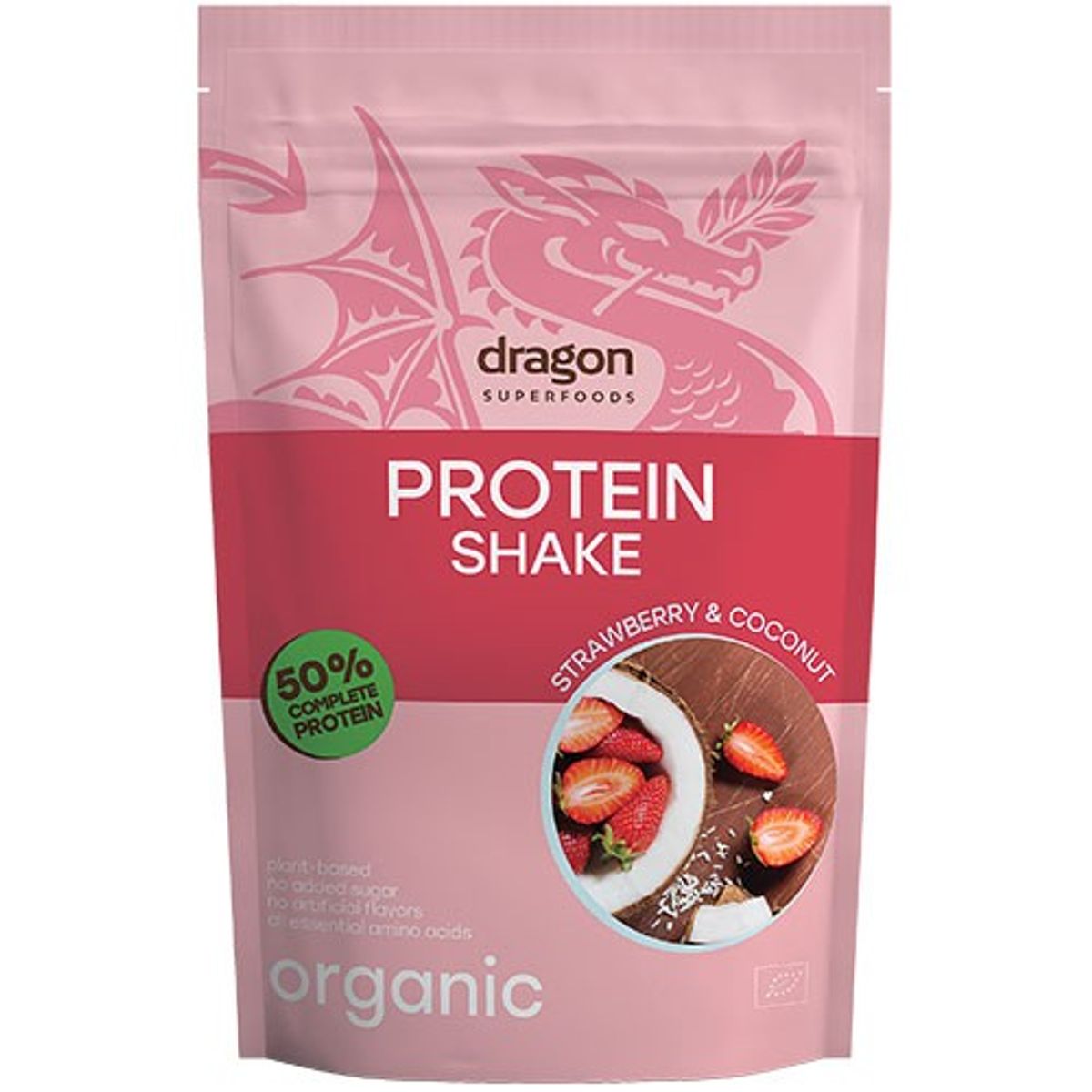 Protein Shake Jordbær & Kokos Økologisk - 450 gram