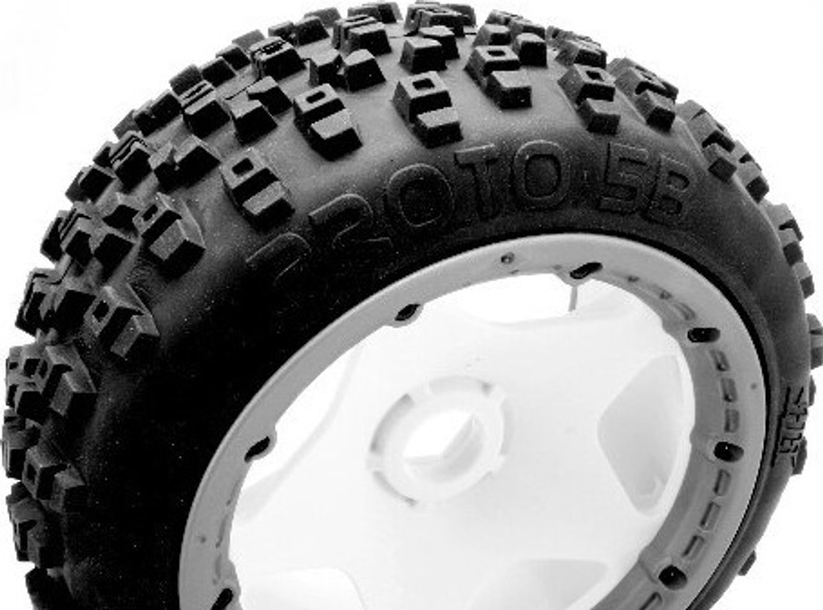 Proto Tire (white/baja 5b/rear/2pcs) - Hp67969 - Hpi Racing