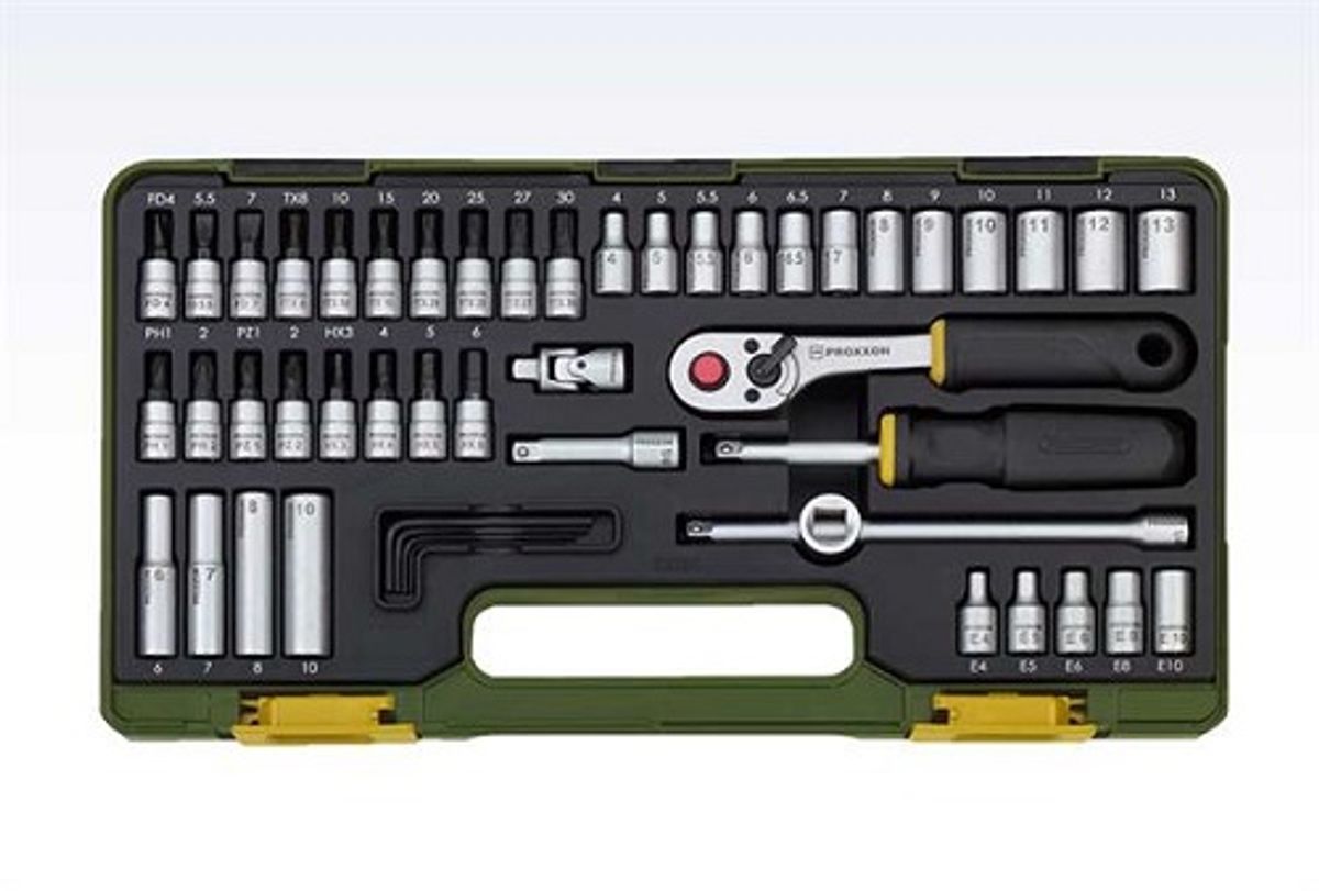 PROXXON Finmek.sæt m/knip.skr. 1/4" 49 dele