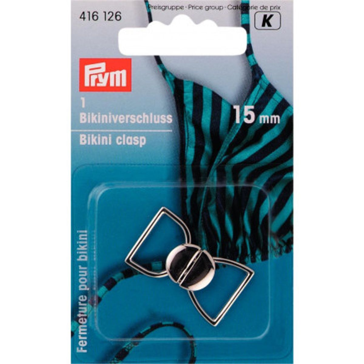 Prym Bikini hægter/Bikini lukninger Metal Sølv 15mm - 1 sæt