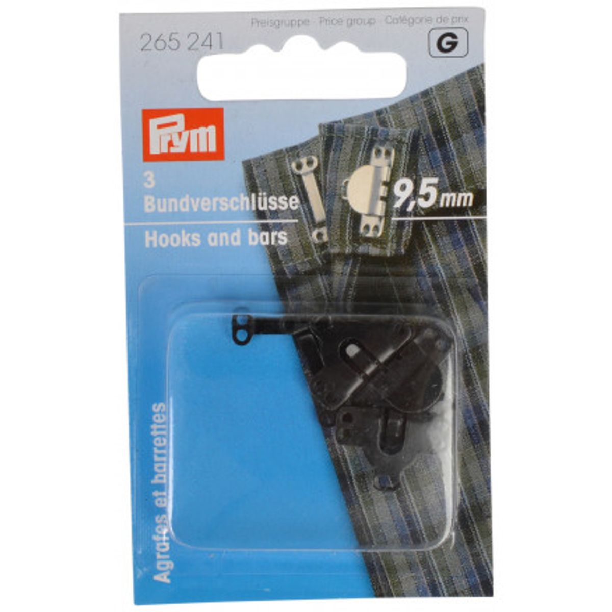 Prym Buksehægter Sort 9,5mm - 3 stk