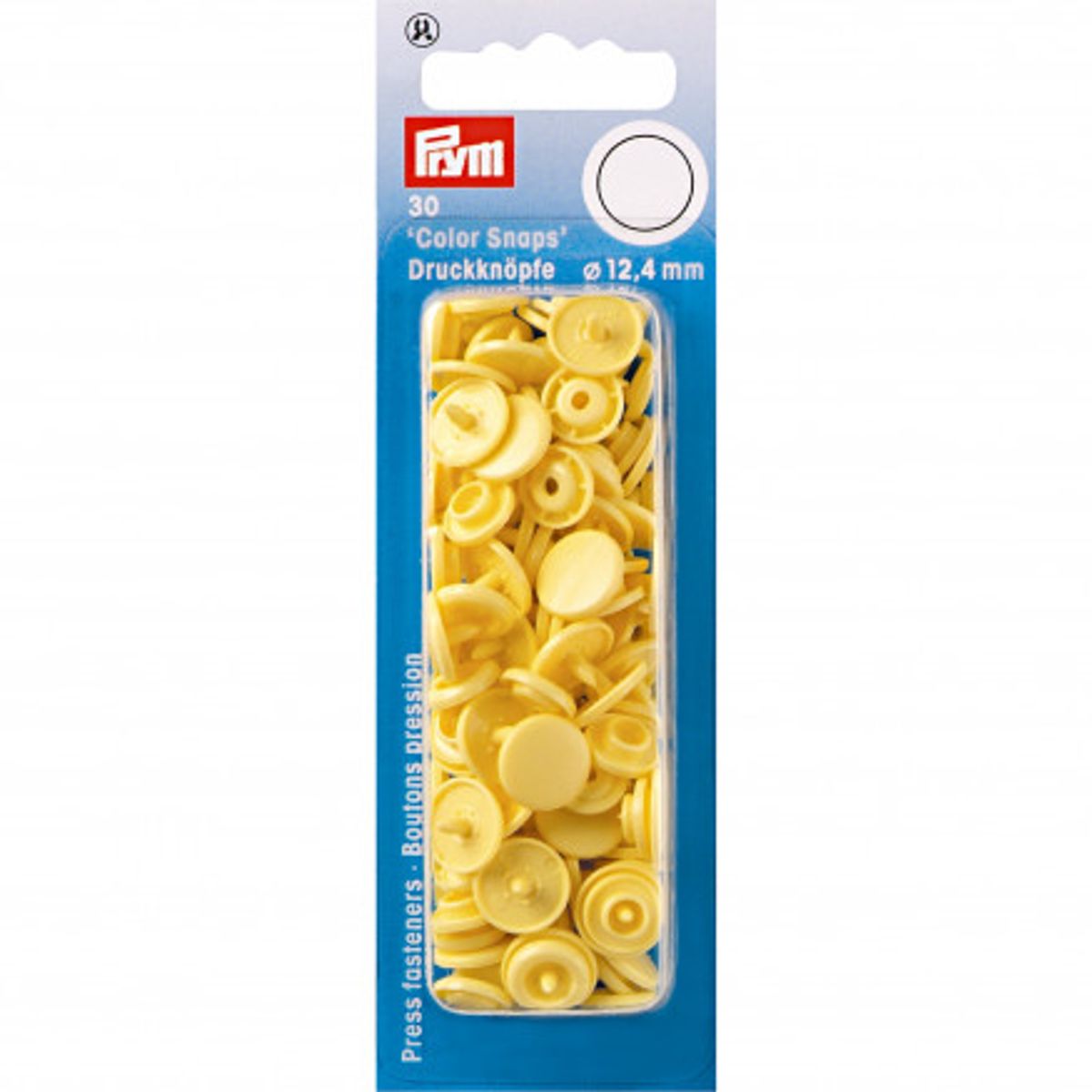 Prym Color Snaps Trykknapper Plast Rund Banan 12,4mm - 30 stk