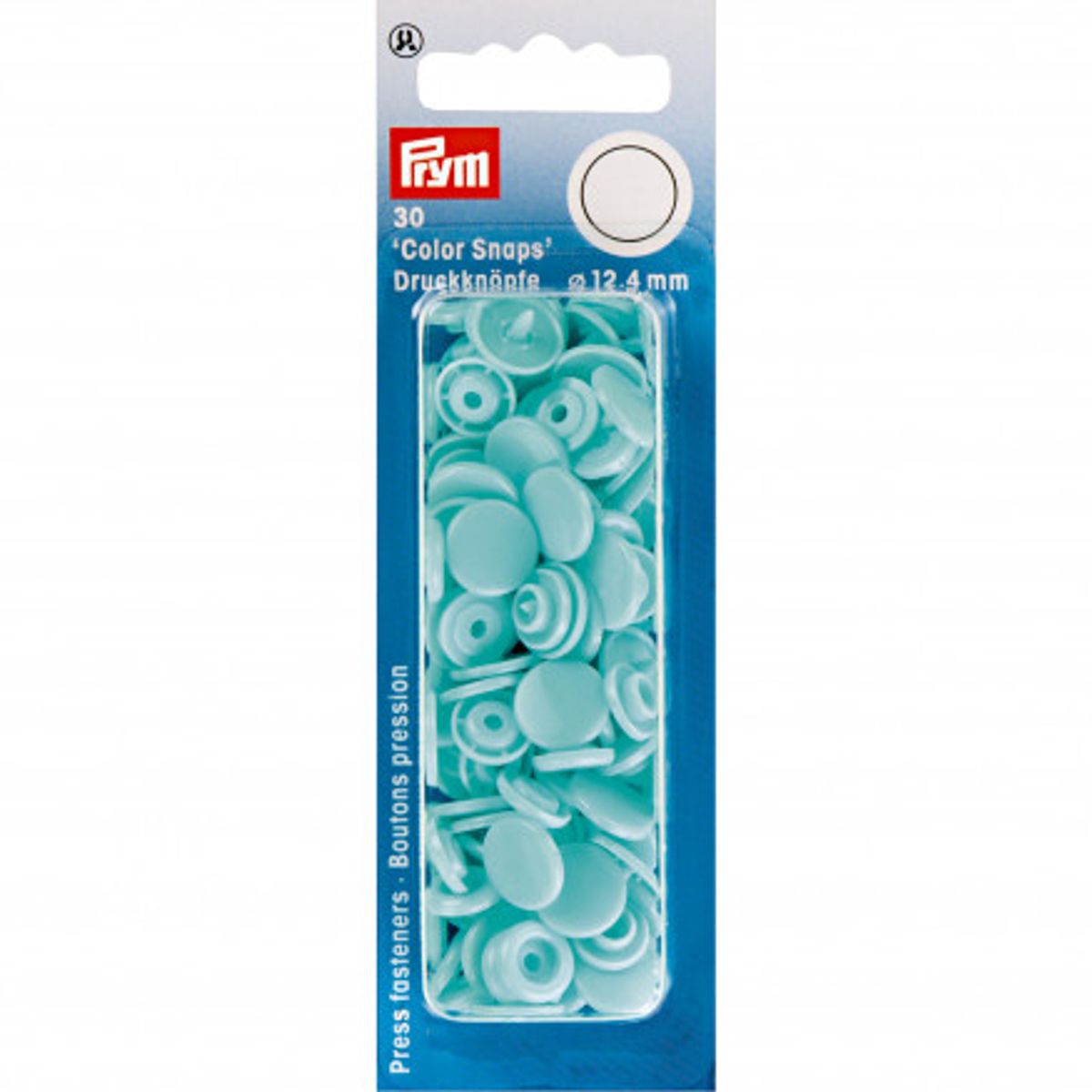 Prym Color Snaps Trykknapper Plast Rund Lys Turkis 12,4mm - 30 stk