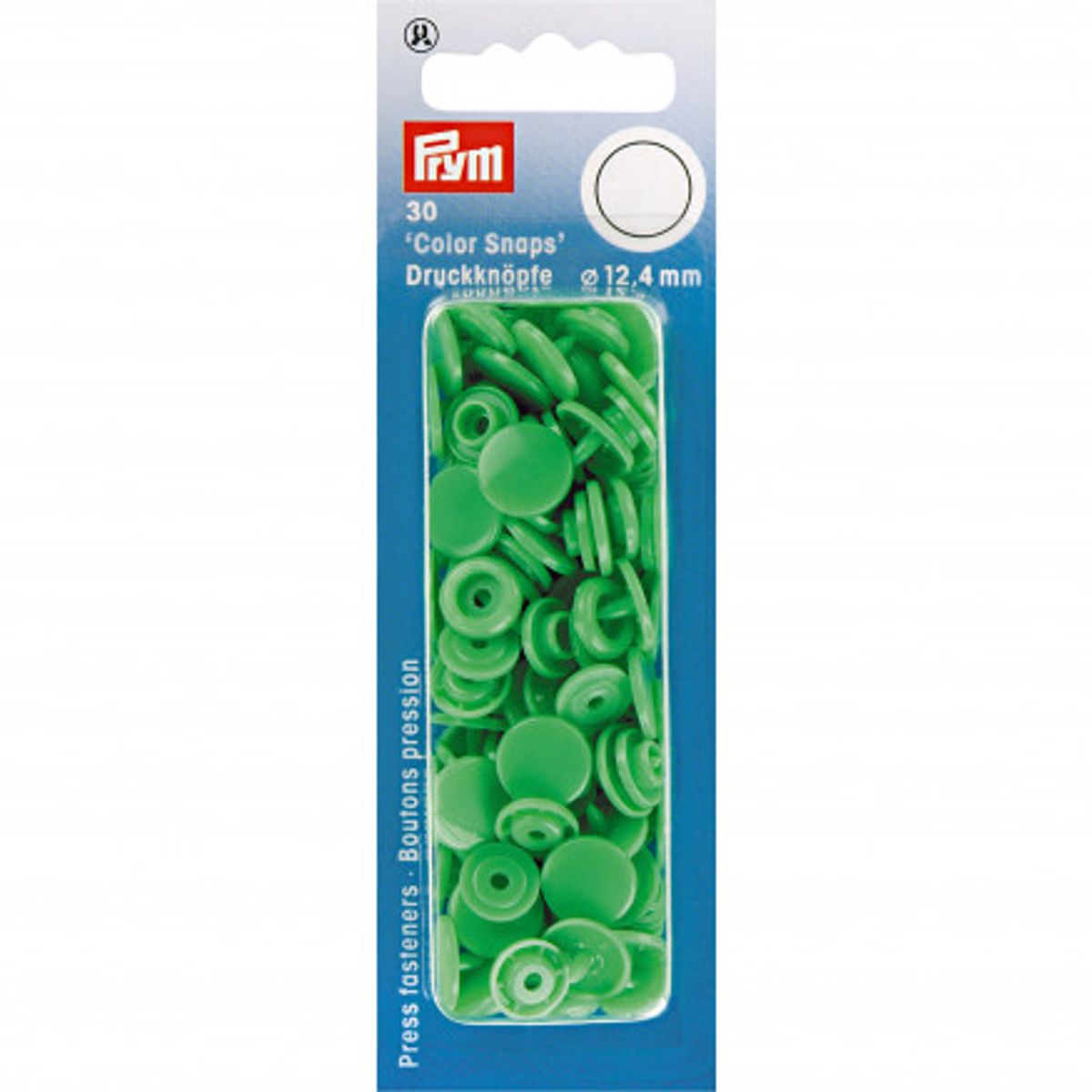 Prym Color Snaps Trykknapper Plast Rund Lysegrøn 12,4mm - 30 stk