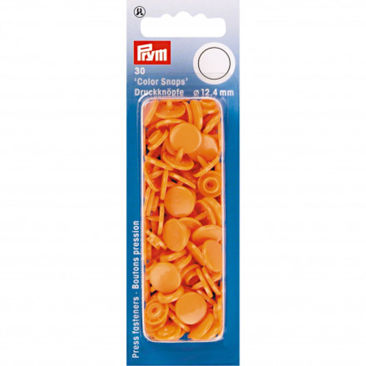 Prym Color Snaps Trykknapper Plast Rund Orange 12,4mm - 30 stk