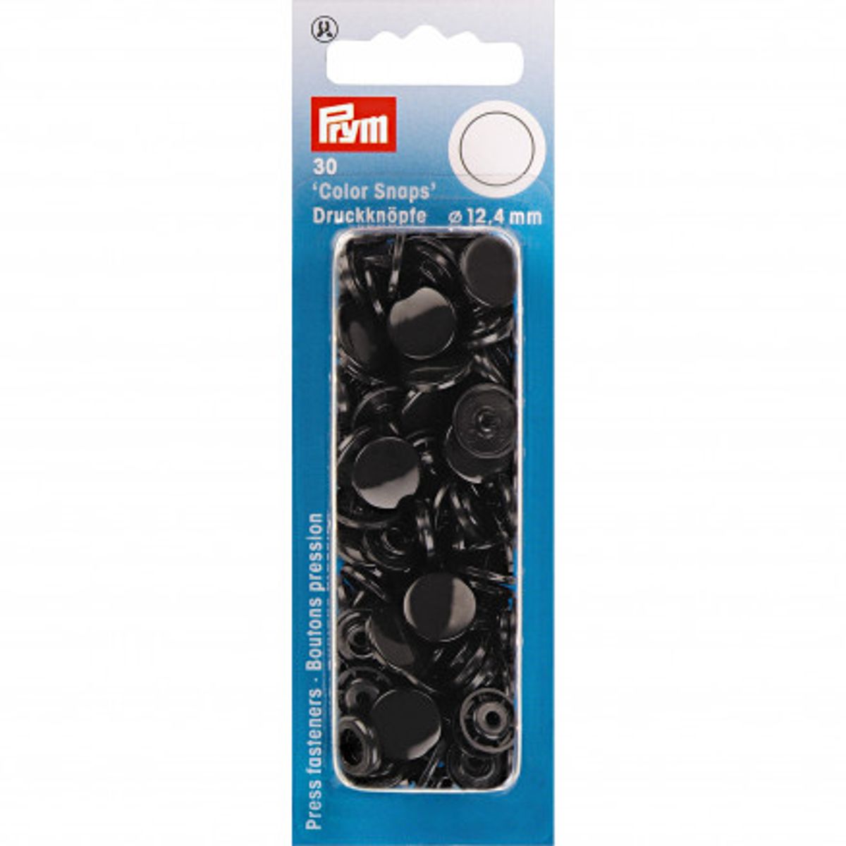 Prym Color Snaps Trykknapper Plast Rund Sort 12,4mm - 30 stk