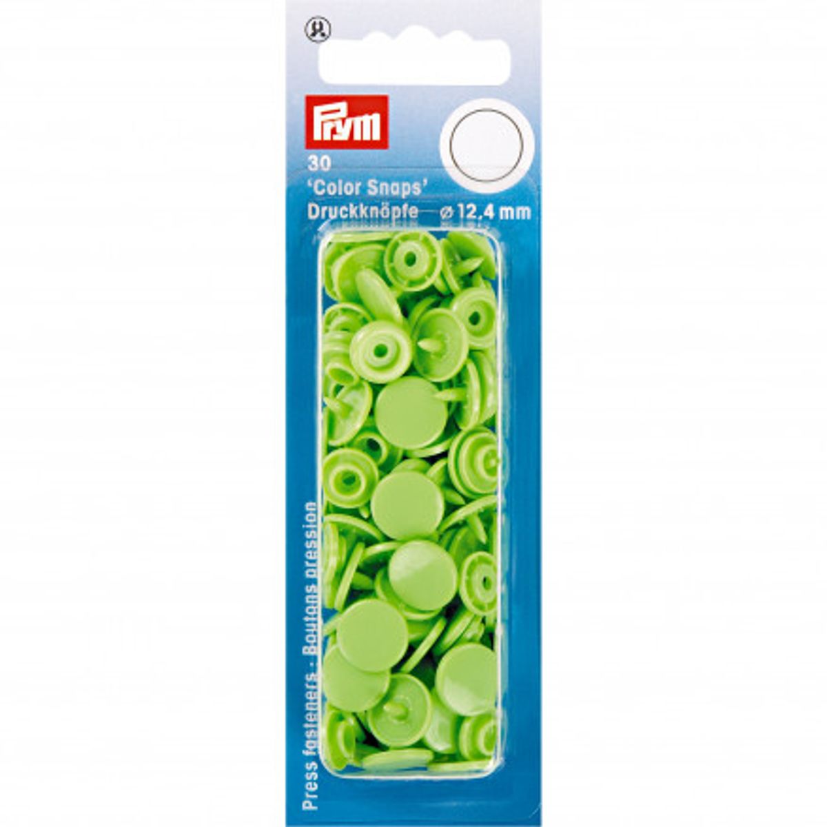 Prym Color Snaps Trykknapper Plast Rund Æblegrøn 12,4mm - 30 stk