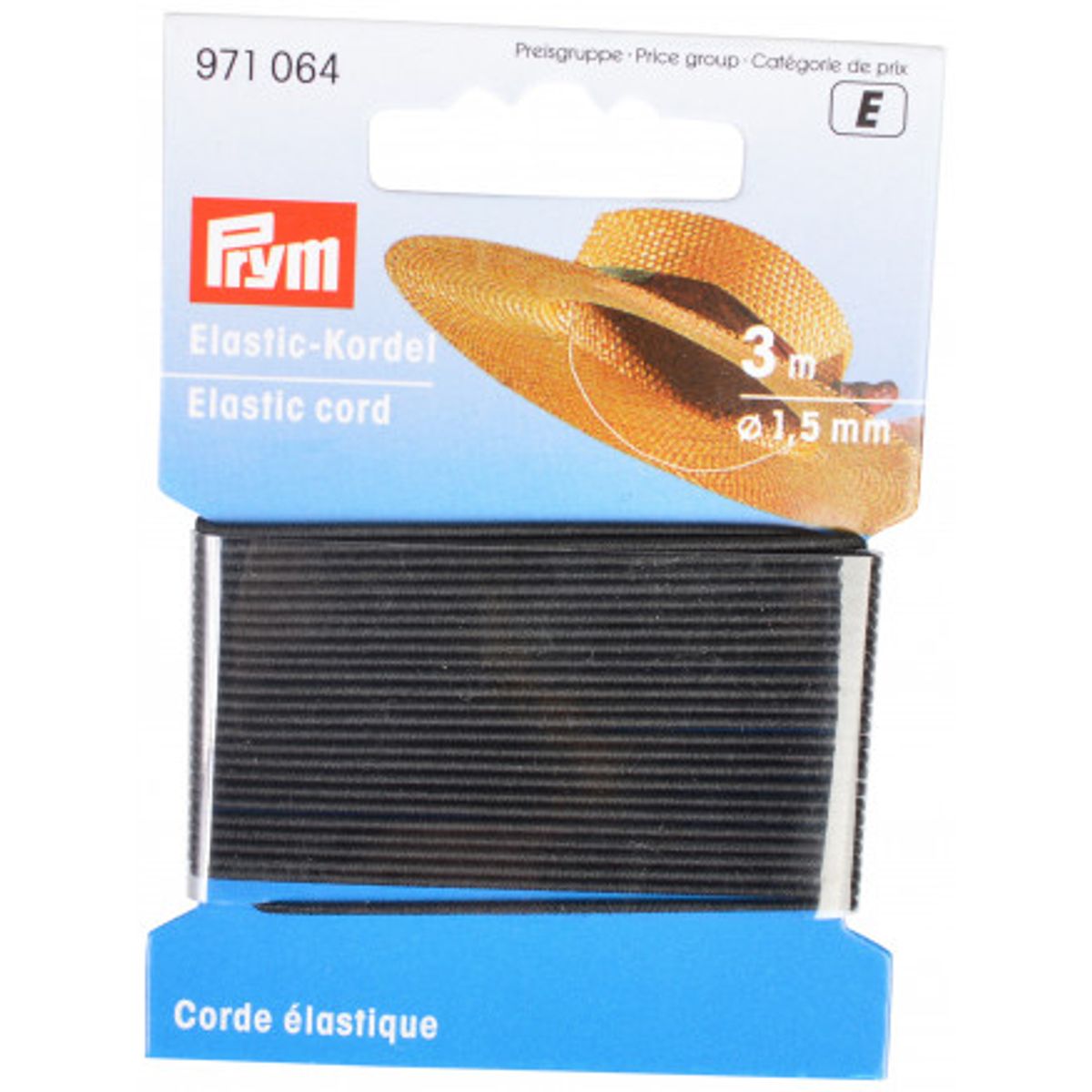 Prym Elastik Rund Sort 1,5mm 3m