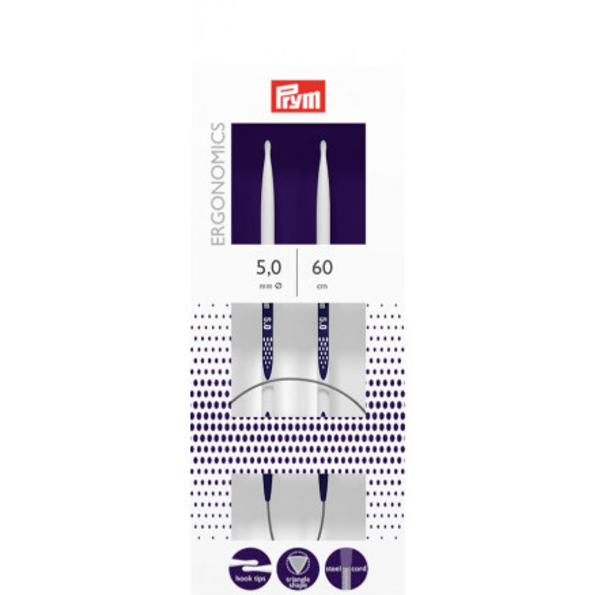 Prym Ergonomics Rundpinde Plast 60cm 5,00mm / 23.6in US8