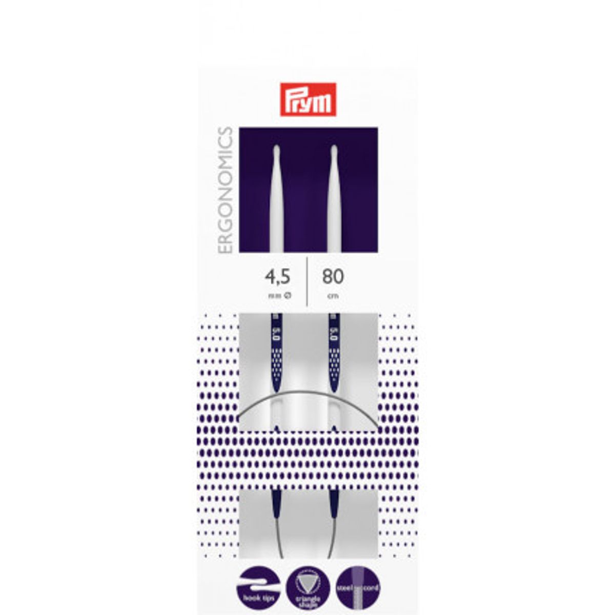 Prym Ergonomics Rundpinde Plast 80cm 4,50mm / 31.5in US7