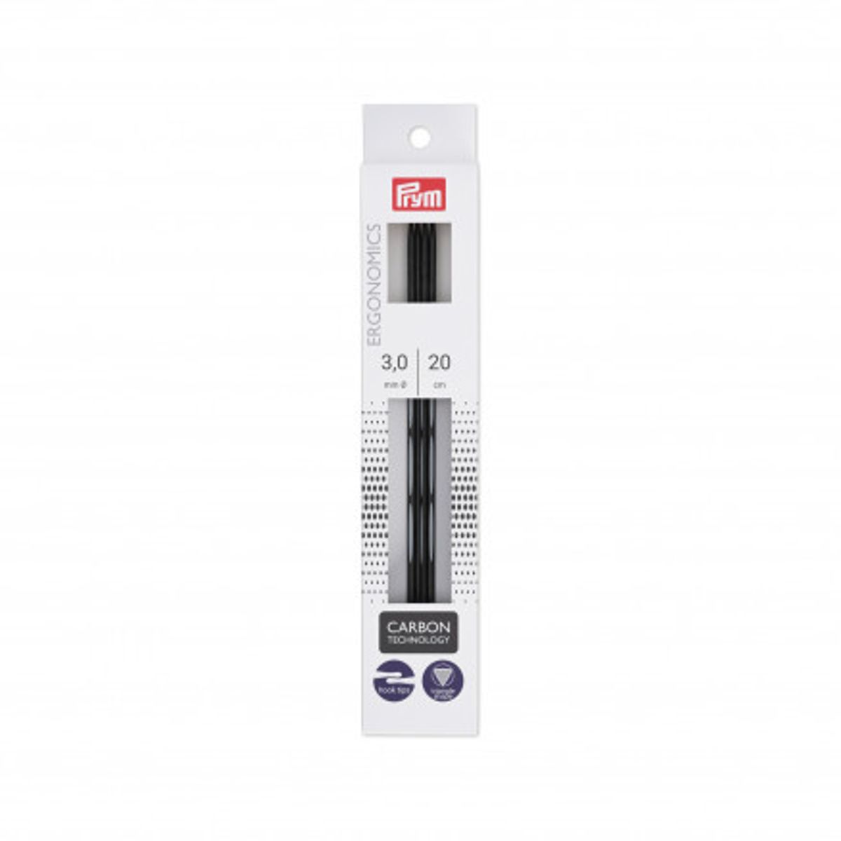 Prym Ergonomics Strømpepinde Carbon 20cm 3,00mm