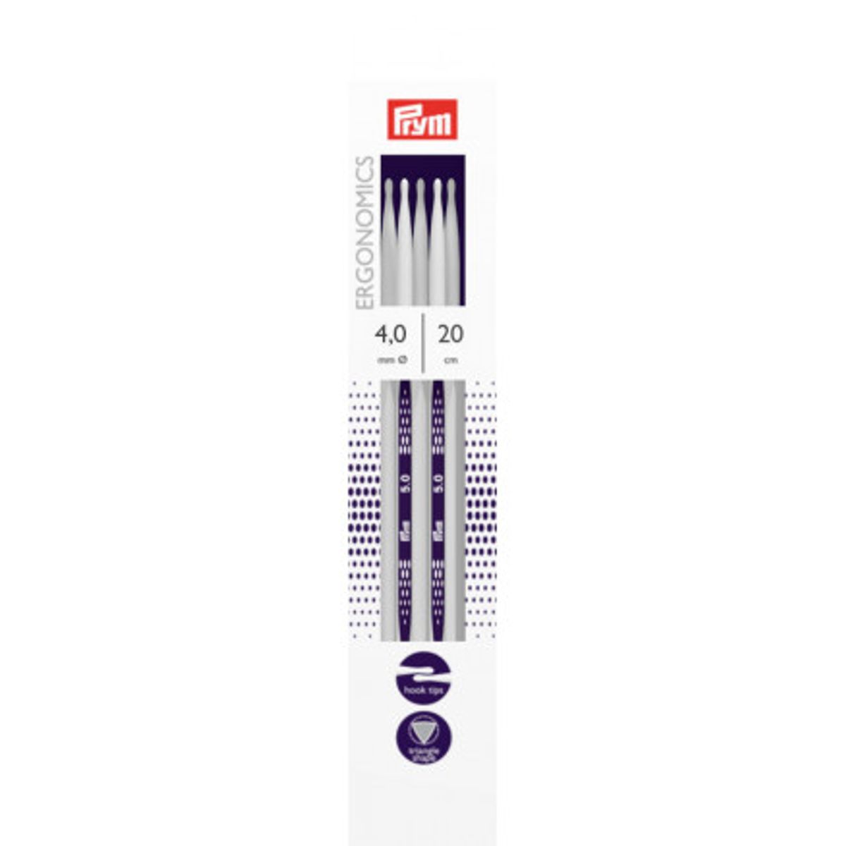 Prym Ergonomics Strømpepinde Plast 20cm 4,00mm / 7.9in US6