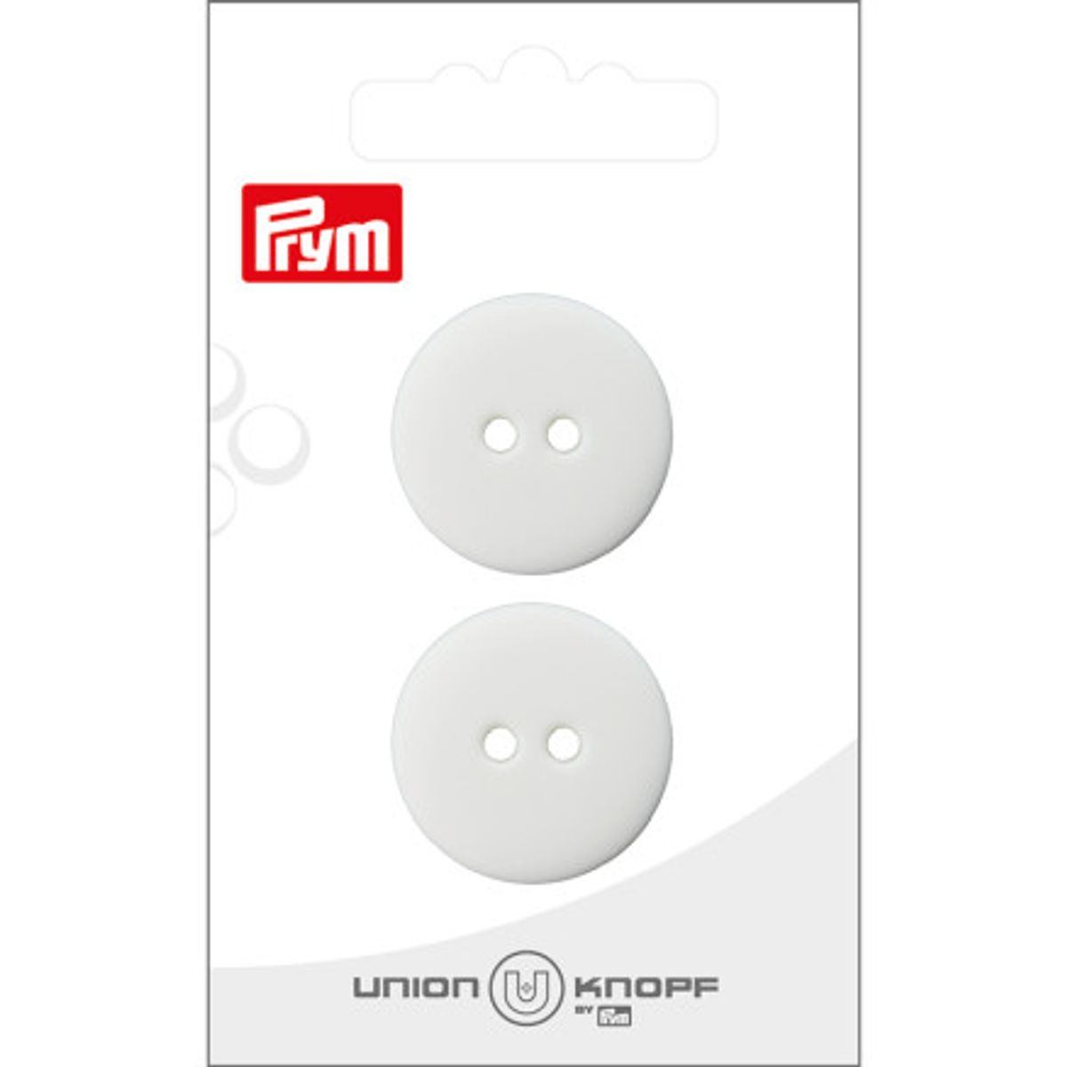 Prym Flad Plastikknap Hvid 25mm - 2 stk