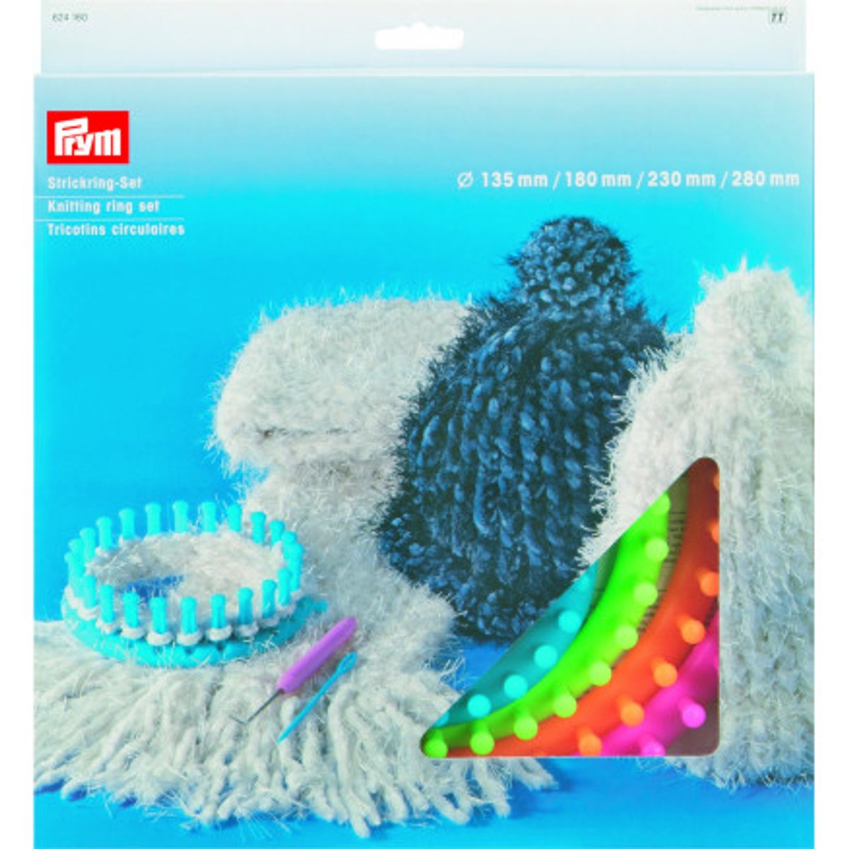 Prym Strikkeringsæt / Knitting ring set - 4 størrelser inkl. nål og kr