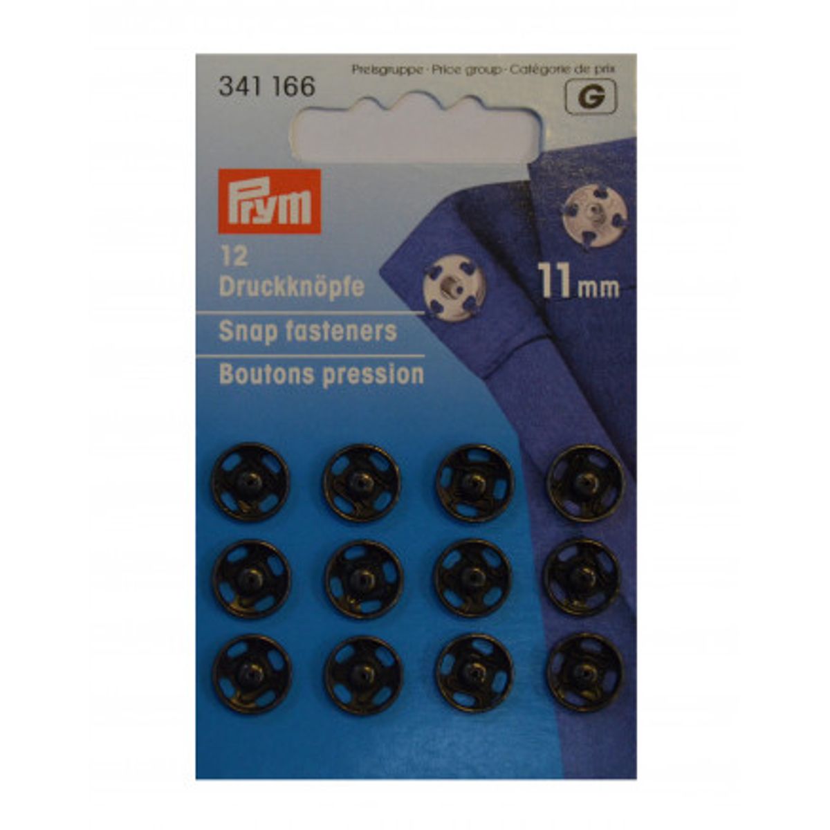 Prym Tryklåse Sort 11mm 12 stk.